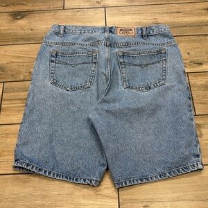 Y2K Route 66 Relaxed Fit Light Wash Jorts Size 35W 9.5 inch Inseam
